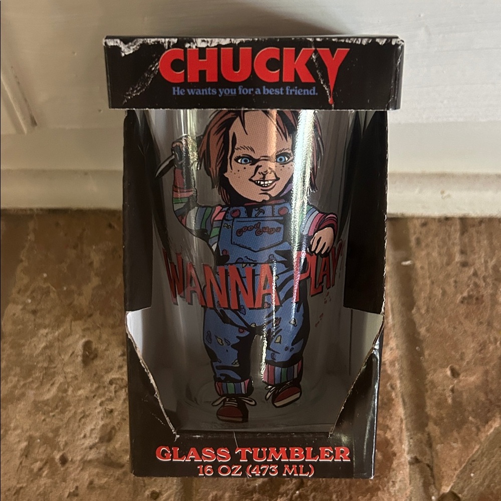 NEW Chucky 'Wanna Play' 16 Oz Pint Glass (Child's Play)